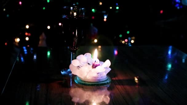Luce Una Candela Accesa Festosa Illuminazione Capodanno — Video Stock