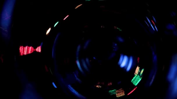 Mouvement Radial Des Reflets Lumineux Créés Par Les Lumières Festives — Video