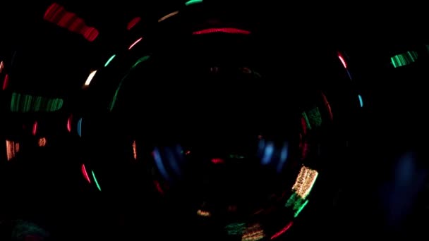 节日彩灯所产生的光线反射的径向运动 — 图库视频影像