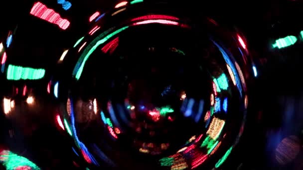 Ακτινική Κίνηση Των Αντανακλάσεων Φωτός Που Δημιουργούνται Από Φώτα Εορταστική — Αρχείο Βίντεο