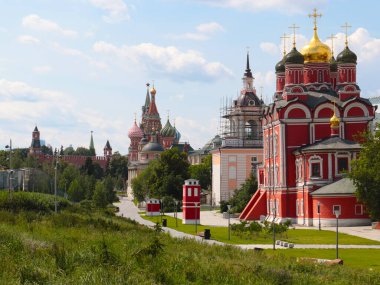 Zaryadye parkında tarihi değeri olan binalar Moskova Rusya