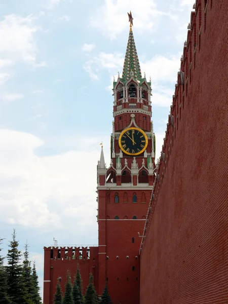 Hands Dial Clock Spasskaya Tower Old Kremlin Moscow Russia — Stock Photo, Image