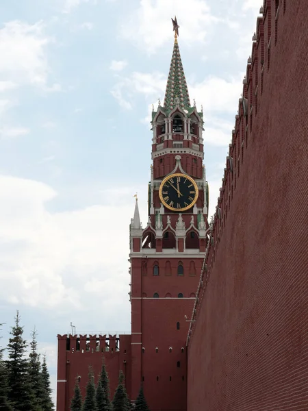 Reloj Las Manos Torre Spasskaya Del Kremlin Moscú Rusia — Foto de Stock