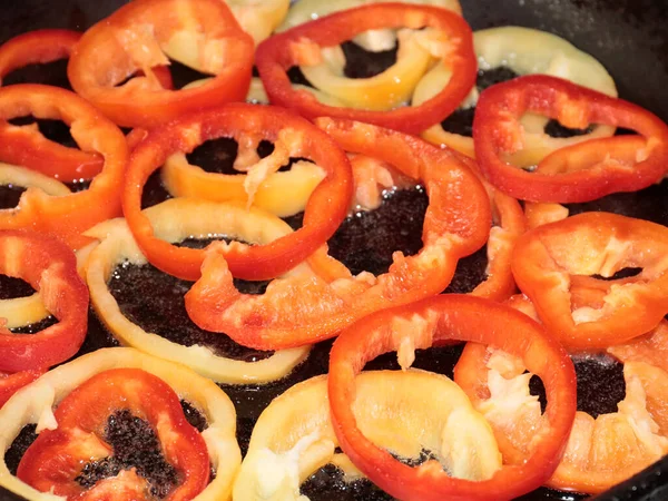 Cocinar Pimientos Asados Para Desayuno Mañana —  Fotos de Stock