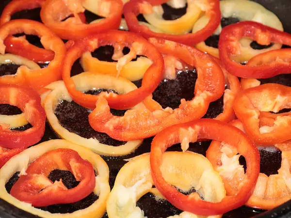 Cocinar Pimientos Asados Para Desayuno Mañana —  Fotos de Stock