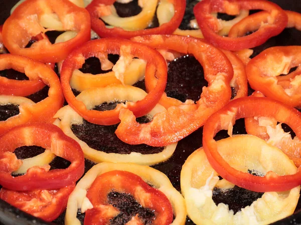 Cocinar Pimientos Asados Para Desayuno Mañana —  Fotos de Stock