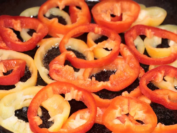 Cocinar Pimientos Asados Para Desayuno Mañana —  Fotos de Stock