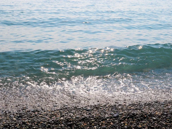 Beautiful Sea Waves Pebbly Beach Resorts — Stock Photo, Image