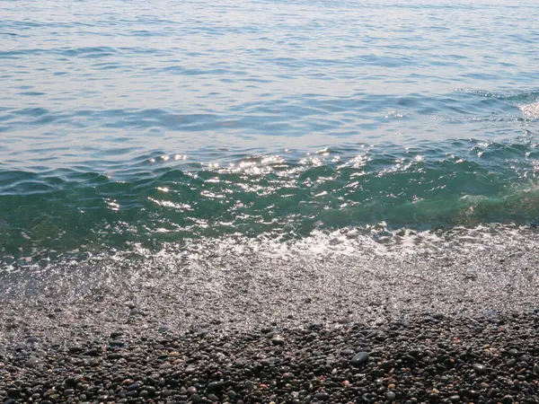 Belle Onde Del Mare Località Balneari Ciottoli — Foto Stock