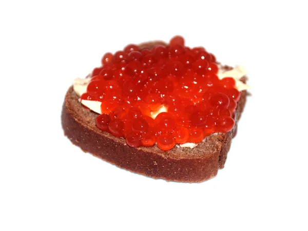 Smörgås Med Röd Kaviar För Att Stärka Aptiten — Stockfoto