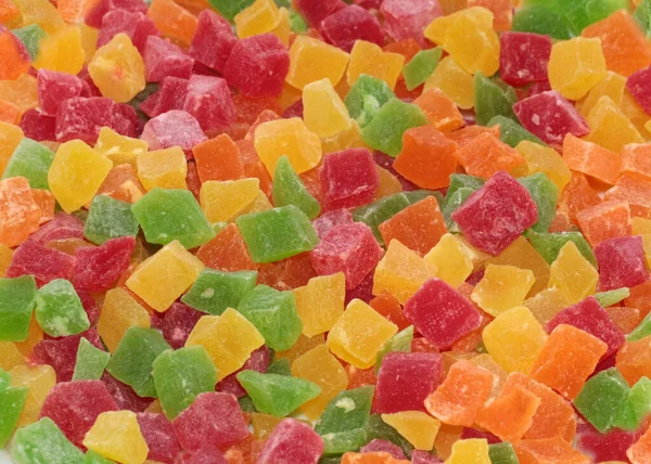 Härlig Söt Frukt Kanderad Frukt Beredd Som Delikatess Mat — Stockfoto
