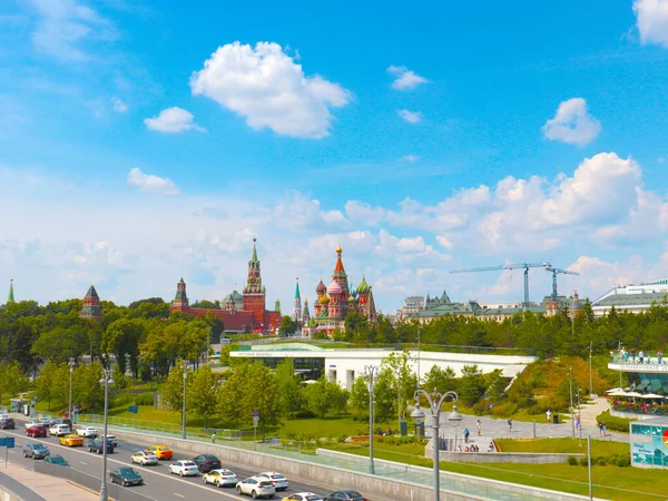 Syn Moskva Kreml Från Vallen Vid Moskva Floden Ryssland — Stockfoto