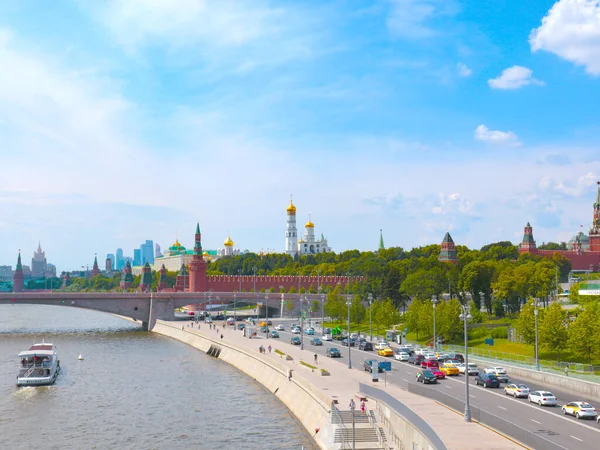 Vista Kremlin Moscou Partir Aterro Rio Moscou Rússia — Fotografia de Stock