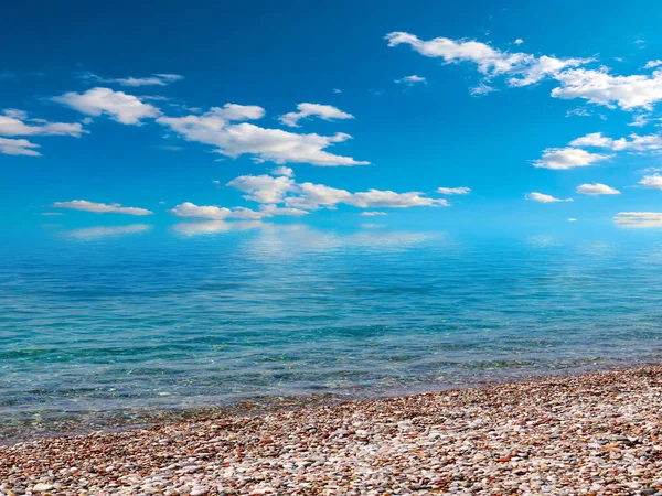 Облачное Небо Прекрасное Место Отдыха Морском Пляже — стоковое фото