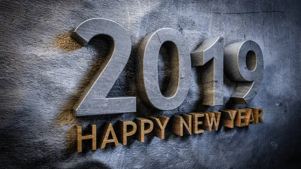 Szczęśliwego Nowego Roku 2019 Koncepcja — Zdjęcie stockowe