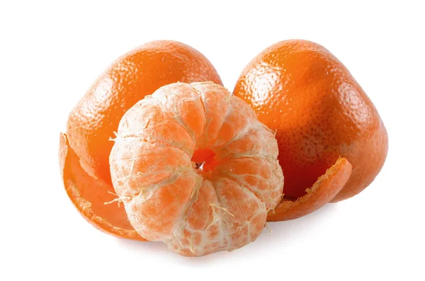 Mandarin Frukter Vit Bakgrund Tom För Dina Fotomanipulationer — Stockfoto