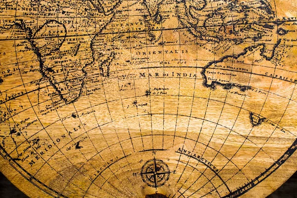 Старая географическая карта мира — стоковое фото