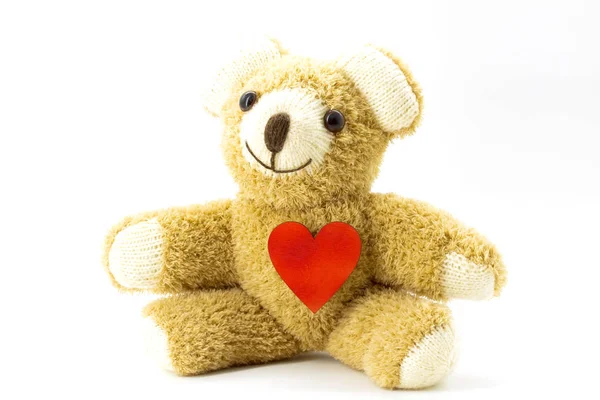 빨간 심장을 가진 에디 곰 — 스톡 사진