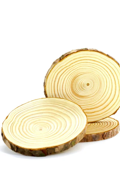 Přirozené kulaté dřevěné řezy — Stock fotografie