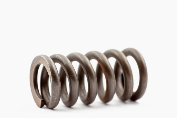 Rusty Spring Made Thick Steel Wire Selective Focus Shallow Depth — Stock Photo, Image