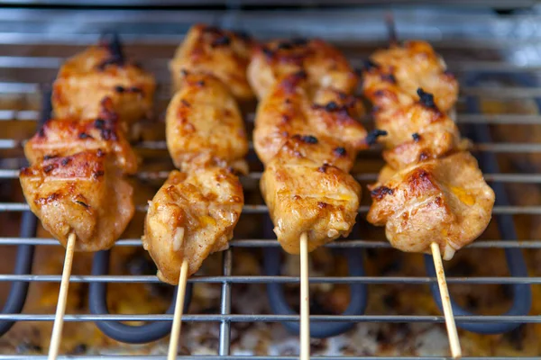 Delicious Grilled Chicken Sate Bbq — Stock Photo, Image