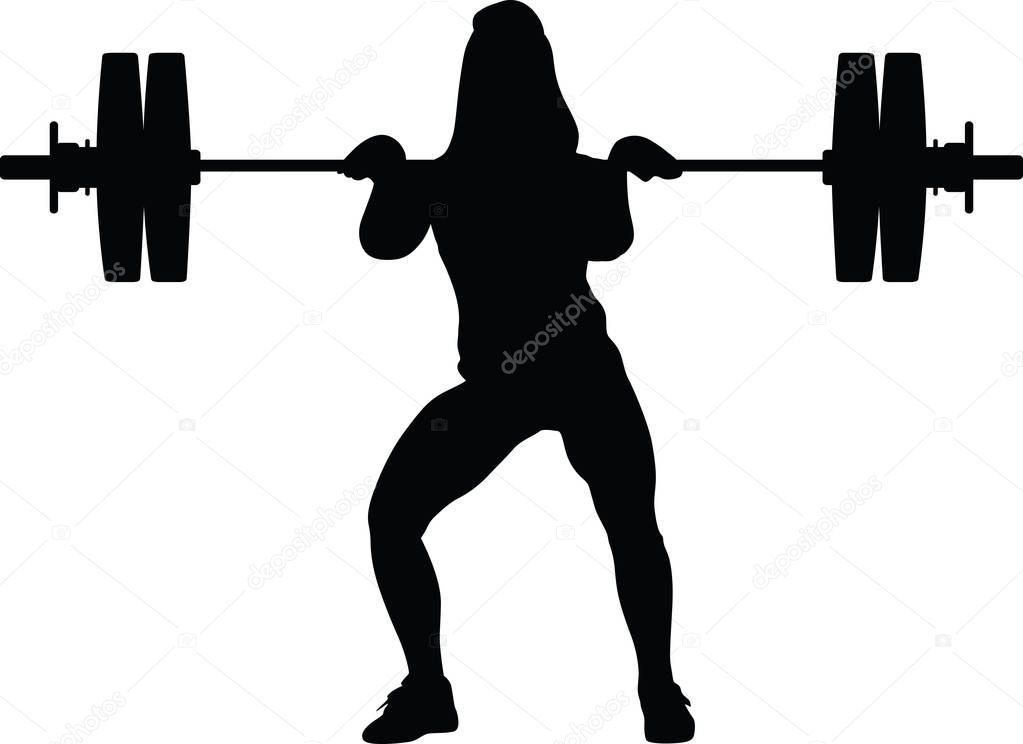 weight lifting girl silhouette