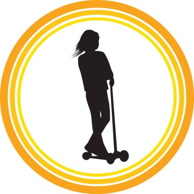 Kız Sürücü scooter vektör