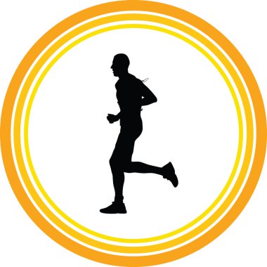 Runner siluet. vektör çalıştırmak