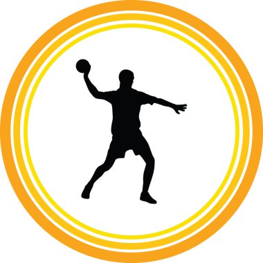 Hentbol oyuncu siluet vektör