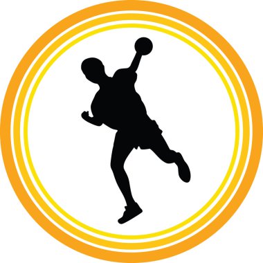 Hentbol oyuncu siluet vektör