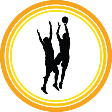 basketbolcular eylem siluet vektör