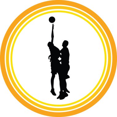 basketbolcular eylem siluet vektör