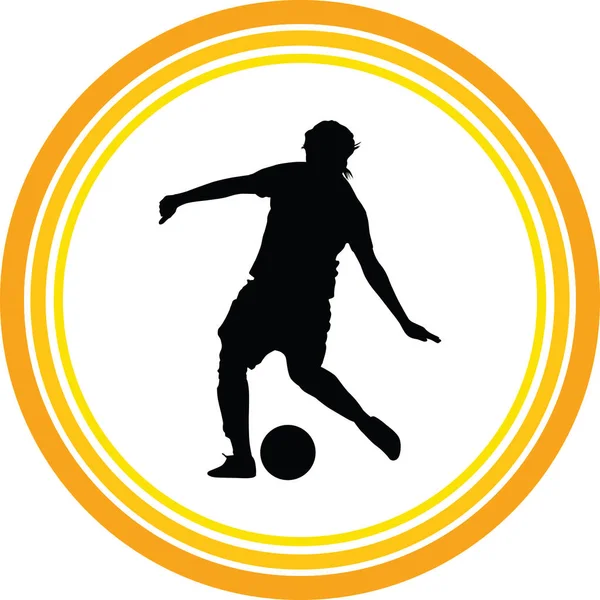 Soccer Nők Sziluettje Lány Játszani Soccer Vektor — Stock Vector