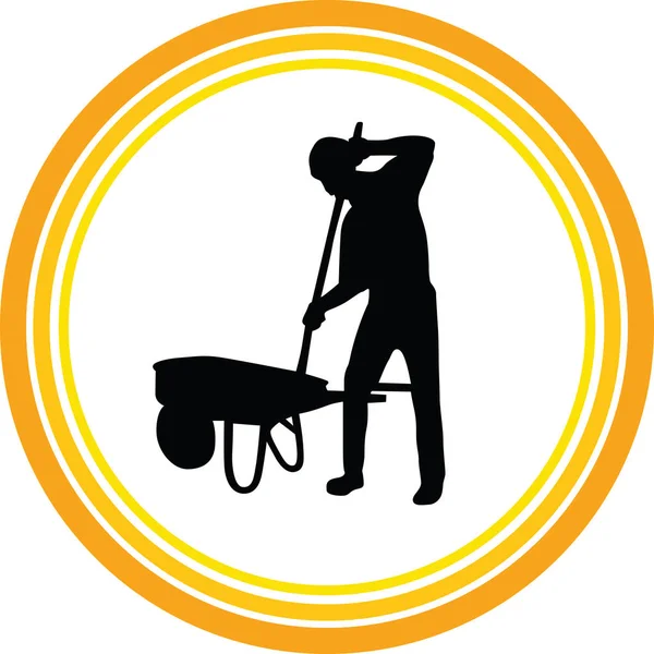 Worker Silhouette Vector — Stock Vector