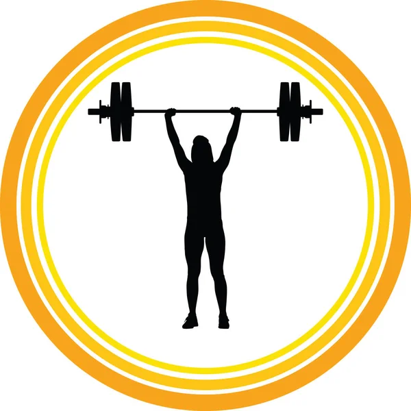 Weight Lifting Girl Silhouette — Stock Vector