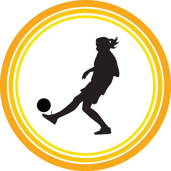 Mulher Jogar Futebol Vetor —  Vetores de Stock