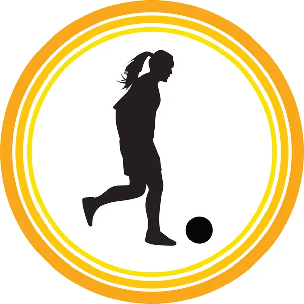 Mulher Jogar Futebol Vetor —  Vetores de Stock