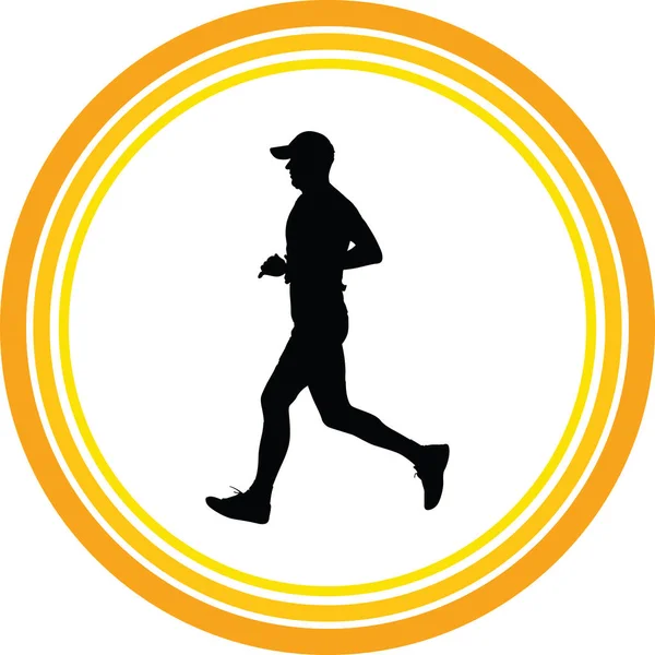 Runner Silhouette Run Vector — Stock Vector