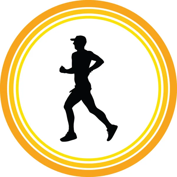 Runner Silhouette Run Vector — Stock Vector