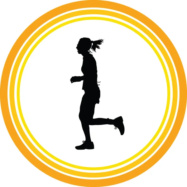 Runner Silhouette Run Vector — Stock Vector