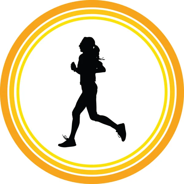 Runner Silhouette Run Vector — Stock Vector