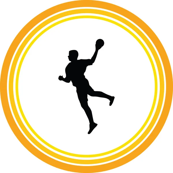 Handball Player Silhouette Vector — Stock Vector