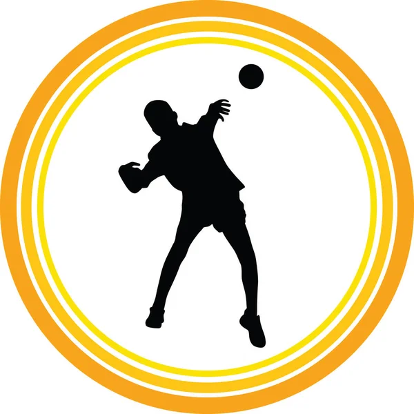 Handball Player Silhouette Vector — Stock Vector