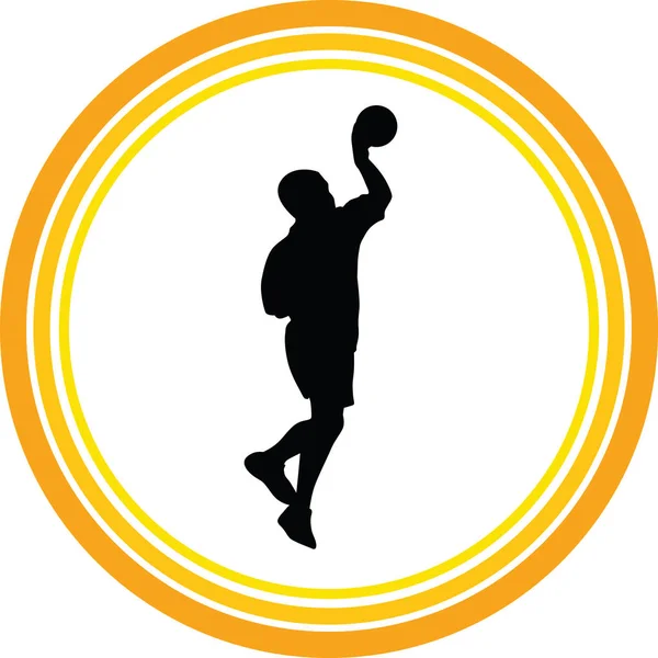 Handball Player Silhouette Vector — Stock Vector