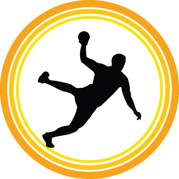 Handball Player Silhouette Vector — Stock Vector