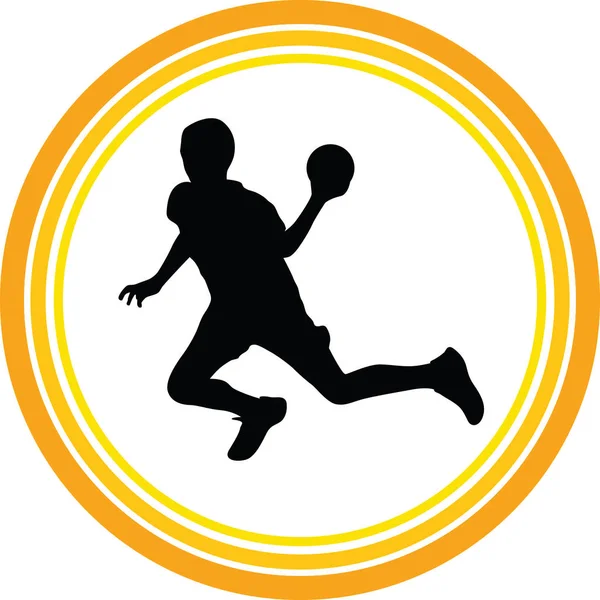 Handballer Silhouetten Vektor — Stockvektor