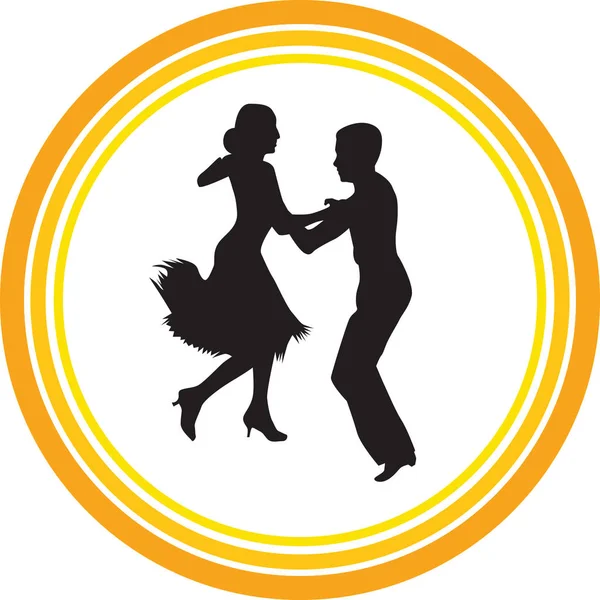 Dance People Silhouette Vector — Stock Vector