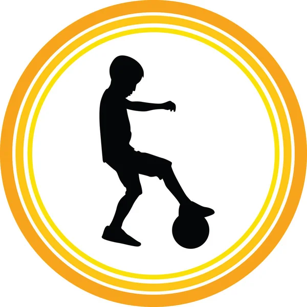 Niño Jugar Fútbol Vector — Vector de stock