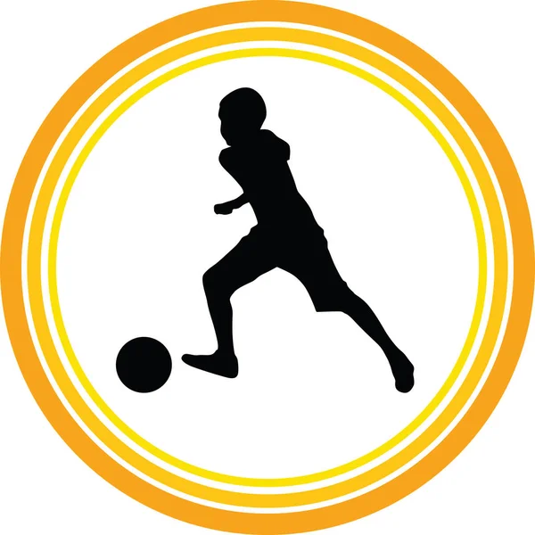 Enfant Jouer Soccer Vecteur — Image vectorielle