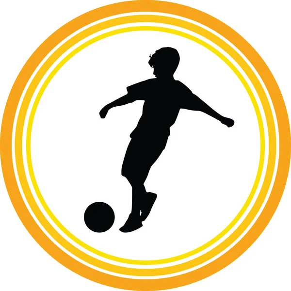 Kinder Spielen Fußball Vektor — Stockvektor